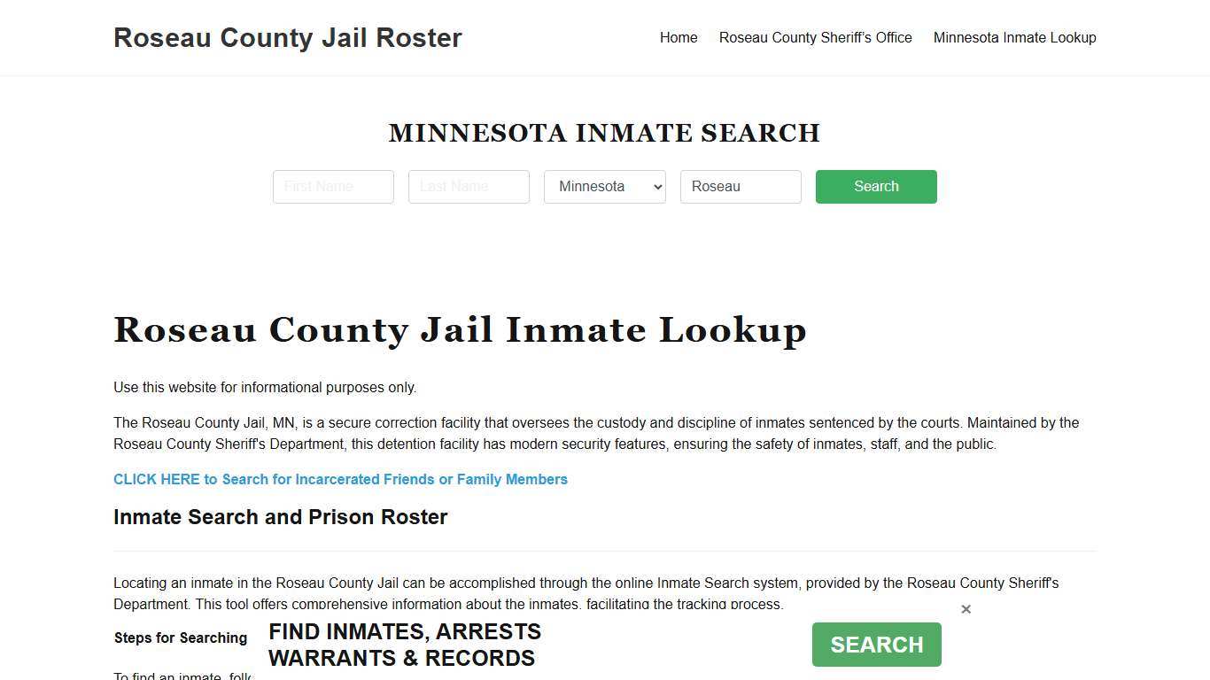 Roseau County Jail Roster Lookup, MN, Inmate Search